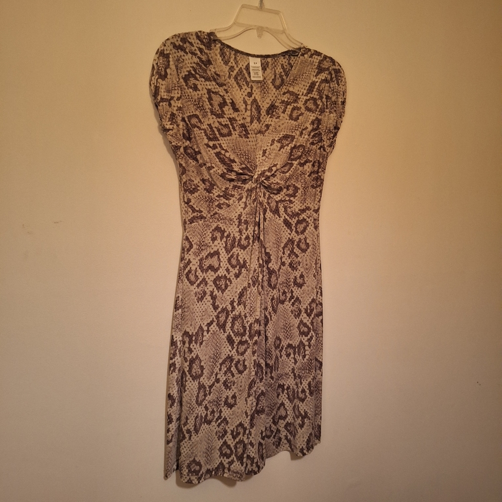Snakeskin Print Dress Size Small Fit and Flare Cap Sleeves Animal Print SASSY🐍